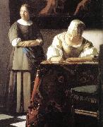 Lady Writing a Letter with Her Maid (detail)  ert